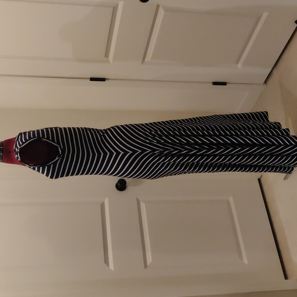 New! Max studio navy sleeveless striped dress Sz XLP Retro Y2k Minimalist Trendy - Picture 7 of 10